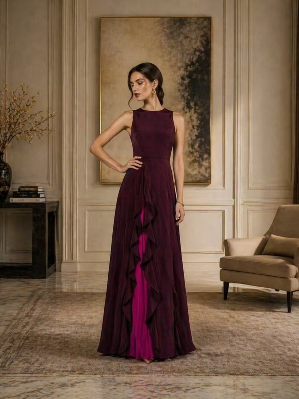 Ted Baker Purple Maxi Dress for Evening Events